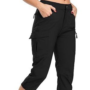 GymBrave Women's Hiking Cargo Pants Quick Dry Outdoor Capris Water Resis